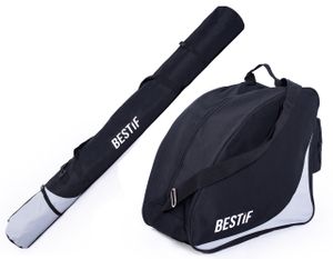 Skitasche + Skischuhtasche Set für Ski bis 175 cm wasserdicht Skibag Stiefeltasche für Skischuhe Skisack Skicase mit Tragegurt