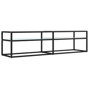 vidaXL TV-Schrank Weiß Marmor-Optik 160x40x40,5 cm Hartglas