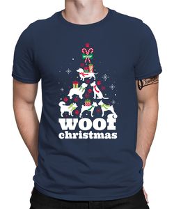 Hund Weihnachtsbaum - Weihnachten Nikolaus Weihnachtsgeschenk Herren T-Shirt, Navy Blau, S
