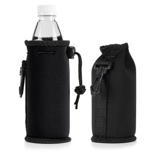 kwmobile 2x 330-500ml Flasche Flaschenkühler Flaschenträger - für Bier Limo Wasser - aus isoliertem Neopren Schwarz