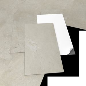 ARTENS - PVC Bodenbelag - Selbstklebende Fliesen- FORTE- LEMMING- Dicke 2 mm - 2,23 m²/12 Fliesen - Betoneffekt - Beige