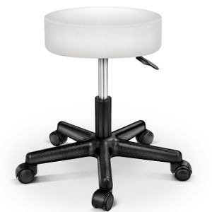 TRESKO Roller Stool White Pracovná stolička Otočná stolička Kozmetická stolička Praktická stolička