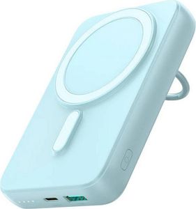 Joyroom JR-W050 10000mAh 20W Bezprzewodowa przenośna bateria kompatybilna z MagSafe z uchwytem pierścieniowym, niebieska