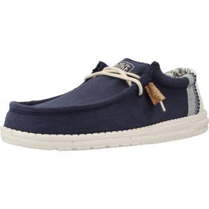 Hey Dude Wally Break Stitch Herren, Sneaker, Textil, Navy (Blau), Sommerschuhe - Herrenschuhe Sneaker / Schnürschuh, Blau