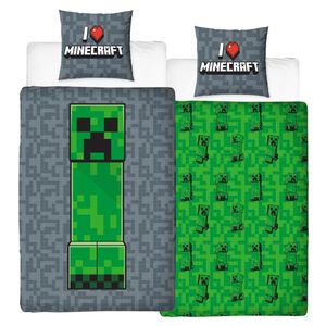 Minecraft Bettwäsche "HUGS" 80x80 + 135x200 cm · Bettwäsche für Kinder / Teenager - 100% Baumwolle