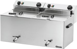 Bartscher 162.910 Fritteuse, Edelstahlgehäuse, herausnehmbarer 10 l Ölbehälter, Kaltzone Bartscher 162.910 Fritteuse, Edelstahlgehäuse, herausnehmbarer 10 l Ölbehälter, Kaltzone