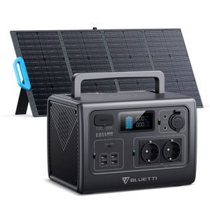 BLUETTI Stromerzeuger EB55 mit PV120 Solarpanel, 537Wh LiFePO4 Batterie mit 1 x 100W PD Type-C, Solar Generator hat 400W PV-Eingangsleistung für caravans,Camping,Wohnmobile BLUETTI Stromerzeuger EB55 mit PV120 Solarpanel, 537Wh LiFePO4 Batterie mit 1 x 100W PD Type-C, Solar Generator hat 400W PV-Eingangsleistung für caravans,Camping,Wohnmobile