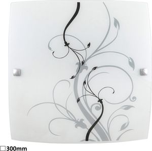 Plafon szklany 30 cm E27 1x60W biały kwadratowy Elina 3692 Rabalux