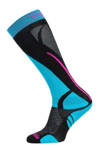 Skarpety Trekkingowe Bridgedale Ski Lightweight Merino Performance Women-Black-Blue S_35_37