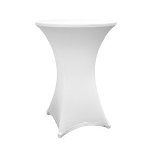 Lumaland hochwertige Stehtischhusse Tisch Bezug Husse pflegeleicht abwischbar stretch schnelltrocknend Ø 80-85cm Weiß