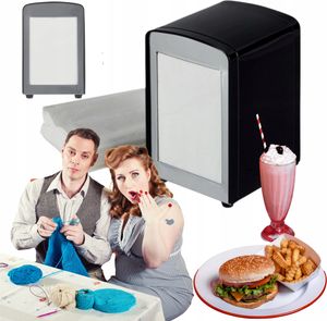 Elegantní Americký Retro Kovový Držák na Ubrousky - Černý Design pro Stylový Stůl