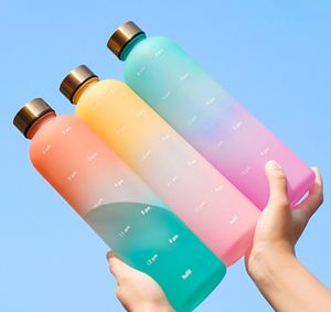 3 STK 1000ml fľaša na pitie Športová fľaša na vodu s časovým markerom Gym Cup Travel Farebná športová fľaša na pitie