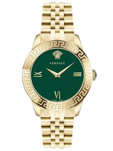 Versace Greca Signature Damenuhr Gold Edelstahl Grün Zifferblatt 38mm VEVC00619