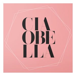 Glasbild - Ciao Bella in Hexagonen auf Rosa - Quadrat 1:1, Größe HxB:30cm x 30cm