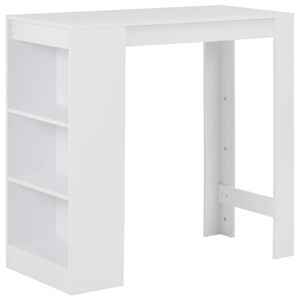 vidaXL Barový stôl s policou biely 110x50x103 cm