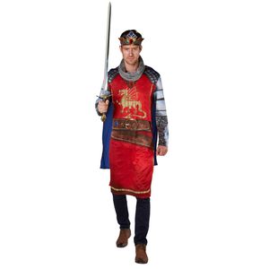 Bristol Novelty - Kostüm ‘” ’König Artus“ - Herren BN5478 (XL) (Rot/Blau)