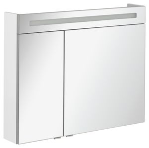 FACKELMANN Spiegelschrank B.CLEVER / zweitürig / Spiegelschrank mit gedämpften Scharnieren / Maße (B x H x T): ca. 90 x 71 x 16 cm / hochwertiger Spiegelschrank / Möbel fürs WC und Bad / Korpus: Weiß