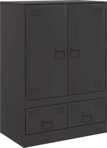 vidaXL Highboard Schwarz 67x39x95 cm Stahl