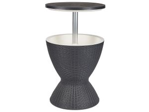 BELIANI Beistelltisch mit Kühlfunktion Schwarz Kunststoff Rund Höhenverstellbar Kühlbar Stehtisch Kühlbox 30 L Modern Garten Terrasse Outdoor Balkon