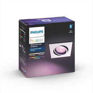 Philips Hue Bluetooth White & Color Ambiance Centura - Einbauspot Weiß eckig