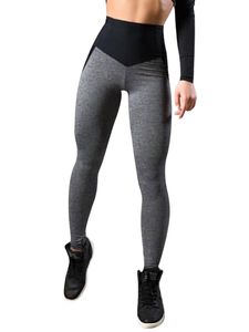 Frauen Yoga Leggings Hosen Hohe Taille Fitness Sport Running Gym Stretch Sporthosen,Farbe:Grau,Größe:M
