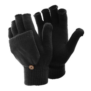 FLOSO Damen Winter Handschuhe, fingerlos GL225 (Einheitsgröße) (Schwarz)