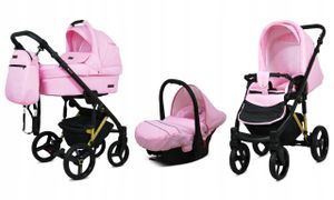 BabyLux® UZO | 3in1 Kinderwagen Bambimo | Sweet Pink | Kombikinderwagen | Kinderwagenset | Buggy + B