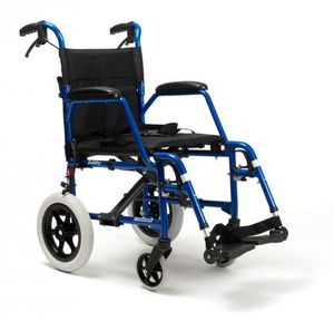 FabaCare Rollstuhl Bobby, Leichtgewicht Faltrollstuhl, Reiserollstuhl, faltbar, Transportrollstuhl, bis 115 kg, Sitzbreite 48 cm