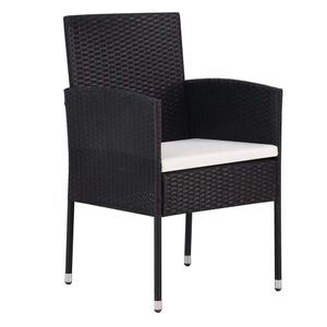 vidaXL Gartenstühle 4 Stk. Poly Rattan Schwarz