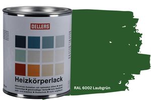 OELLERS Heizkörperlack DIY 1L RAL 6002 Laubgrün Heizungsfarbe Heizungslack Heizkörperfarbe