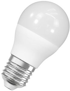 OSRAM LED-Lampen, klassische Miniballform, 60 Watts Ersatz, E27, P-shape, 2700 Kelvin, Warm weiß, Matt, single Pack