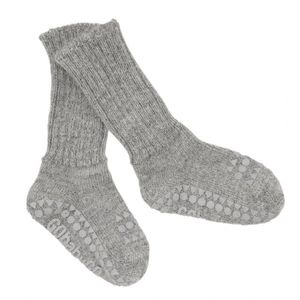 Gobabygo - Rutschfeste Socken Alpaca grau  (6-12 M / 17-19 cm)