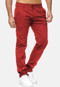 Herren Chino Stretch Hose | Basic Denim Jeans Design Pants | Regular Fit Einfarbig Fredy & Roy, Farben:Rot, Größe Hosen:29W