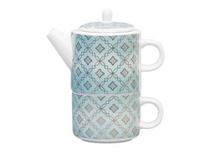 Tea for one  / Teeset / Teeservice Height-Line Everest, Teekanne 420ml mit Teetasse 250ml, Porzellan