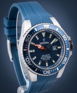 Festina Taucheruhr Herren Diver F20664/1 Silikon Armband, Blau