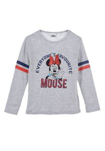 Minnie Mouse Kinder Langarm-Shirt Mädchen Longsleeve Oberteil 3 Motive, Farbe:Grau, Größe Kids:104