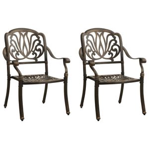 vidaXL Záhradné stoličky 2 ks Hliníkový odliatok z bronzu
