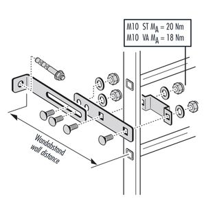 Hailo Wandhalter für Steigleitern Typ ALO 72x25mm Holm Stahl verzinkt 300-430mm verstellbar