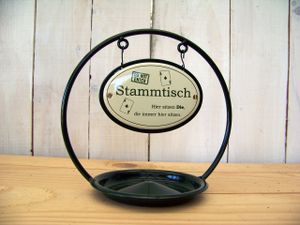 Stammtisch-Ständer Emaille m. Ascher