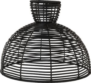 Star Trading Lampenschirm, Runde, Rattan, Schwarz, E27, Außenbereich, ⌀ 37,5 cm