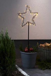 Gartenstecker Stern Weihnachtsstern 39x93cm 60 LED warmweiß 6/18 Timer Weihnachtsdeko Garten