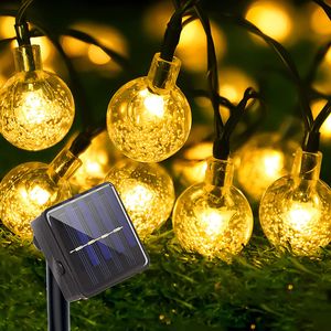 Solárne rozprávkové svetlá Vonkajšie 9,35M 50 LED krištáľové gule Tomshine LED rozprávkové svetlá Vianoce pre stromčeky, terasu, Vianoce, svadby, večierky, spálňu, detskú izbu