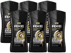 AXE 3in1 Duschgel & Shampoo Gold Temptation, 6x 250ml Herren Männer Showergel Shower Gel for Men
