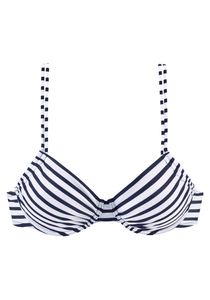 VENICE BEACH Bügel Top D Cup Damen Bikinioberteil, Größe:38 D, Farbe:white-navy-s