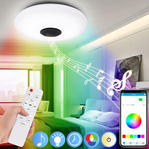 28W LED Musik Deckenleuchte mit Bluetooth Lautsprecher Smart APP und Fernbedienung Dimmbar RGBW Kinder Deckenleuchten