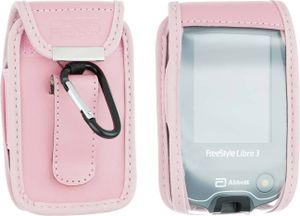 Ledertasche m. Gürtelclip Freestyle Libre 3 pink