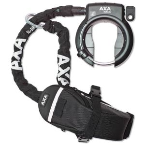 AXA 59514495SC Rahmenschloss Defender mit RLC 100 Einsteckkette+ Outdoor Tasche, schwarz (1 Set)