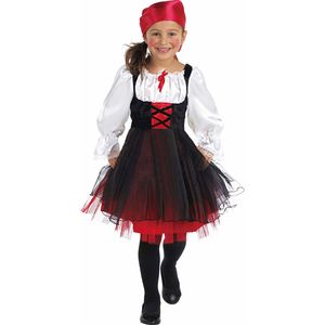 Kinder Mittelalter Piratin Kostüm / Größe: 128 (6-7 Jahre)