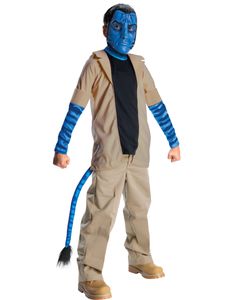 Avatar-Kostüm für Kinder Jake Sully Karneval blau-braun