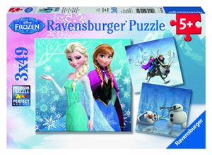 3 x 49 Teile Ravensburger Kinder Puzzle Disney Frozen Abenteuer Winterland 09264